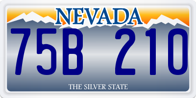 NV license plate 75B210