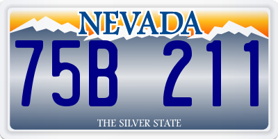 NV license plate 75B211