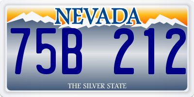 NV license plate 75B212
