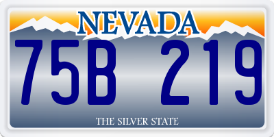 NV license plate 75B219