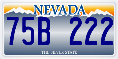 NV license plate 75B222