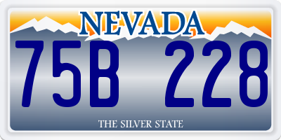 NV license plate 75B228