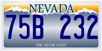NV license plate 75B232