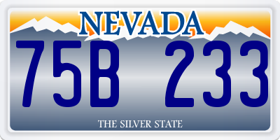 NV license plate 75B233