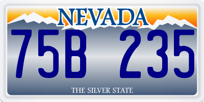 NV license plate 75B235