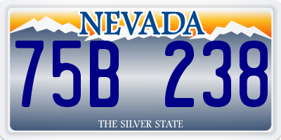 NV license plate 75B238