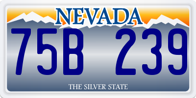 NV license plate 75B239