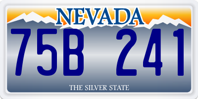 NV license plate 75B241