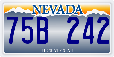 NV license plate 75B242