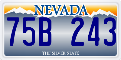 NV license plate 75B243