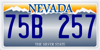 NV license plate 75B257