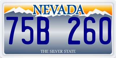NV license plate 75B260