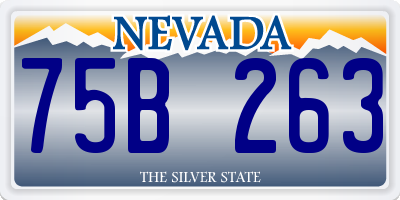 NV license plate 75B263