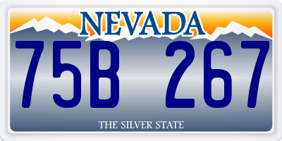 NV license plate 75B267