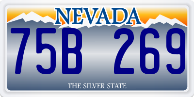 NV license plate 75B269