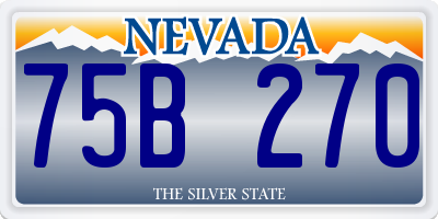 NV license plate 75B270