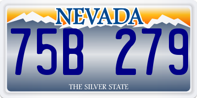 NV license plate 75B279