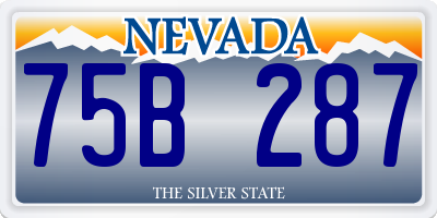 NV license plate 75B287