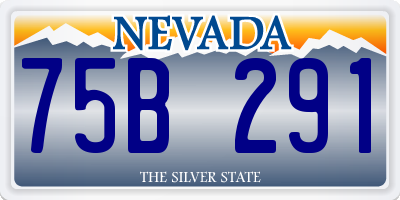 NV license plate 75B291
