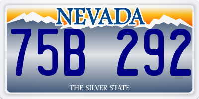 NV license plate 75B292