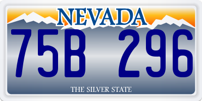 NV license plate 75B296