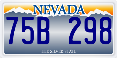 NV license plate 75B298