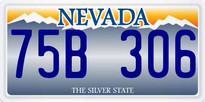 NV license plate 75B306