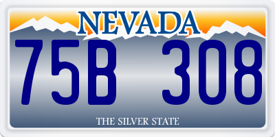 NV license plate 75B308
