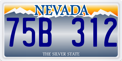 NV license plate 75B312