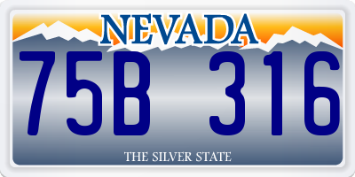 NV license plate 75B316