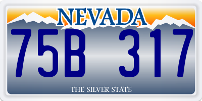 NV license plate 75B317