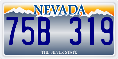 NV license plate 75B319
