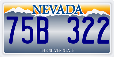 NV license plate 75B322