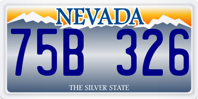 NV license plate 75B326