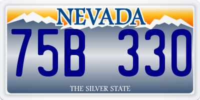 NV license plate 75B330