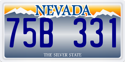 NV license plate 75B331