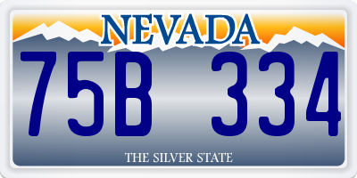 NV license plate 75B334