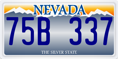 NV license plate 75B337