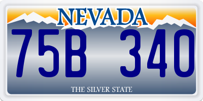 NV license plate 75B340