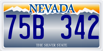 NV license plate 75B342
