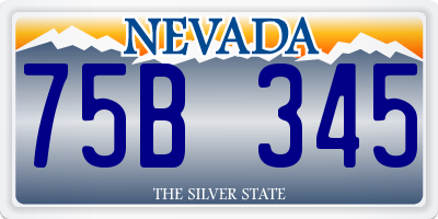 NV license plate 75B345