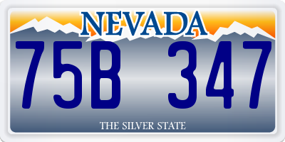 NV license plate 75B347