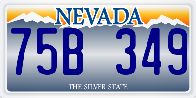 NV license plate 75B349