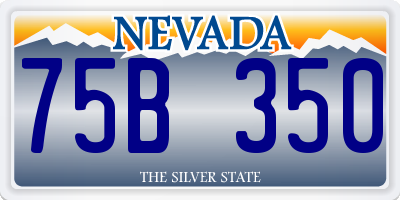 NV license plate 75B350