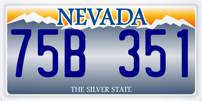 NV license plate 75B351