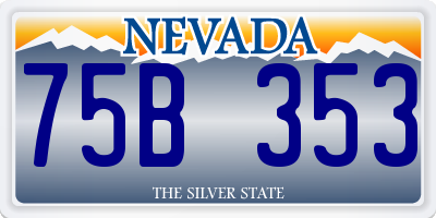 NV license plate 75B353