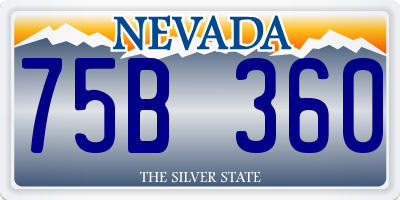 NV license plate 75B360