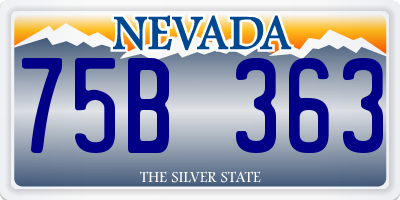 NV license plate 75B363