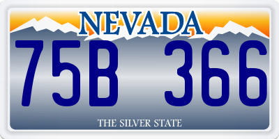 NV license plate 75B366
