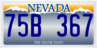 NV license plate 75B367